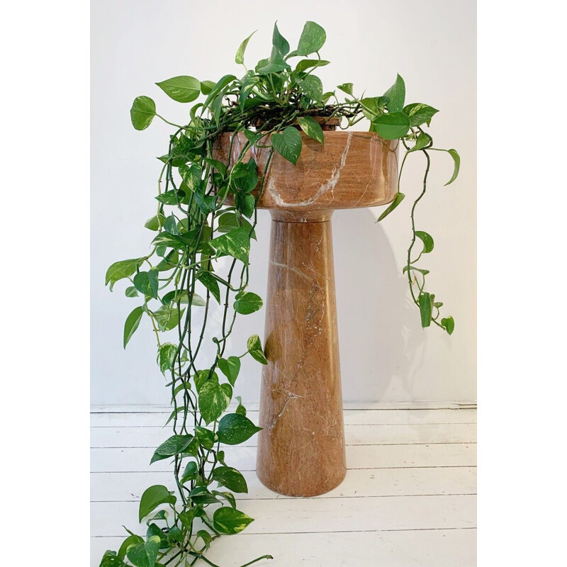 Mid-century red marble planter by Angelo Mangiarotti, Italy 1970s