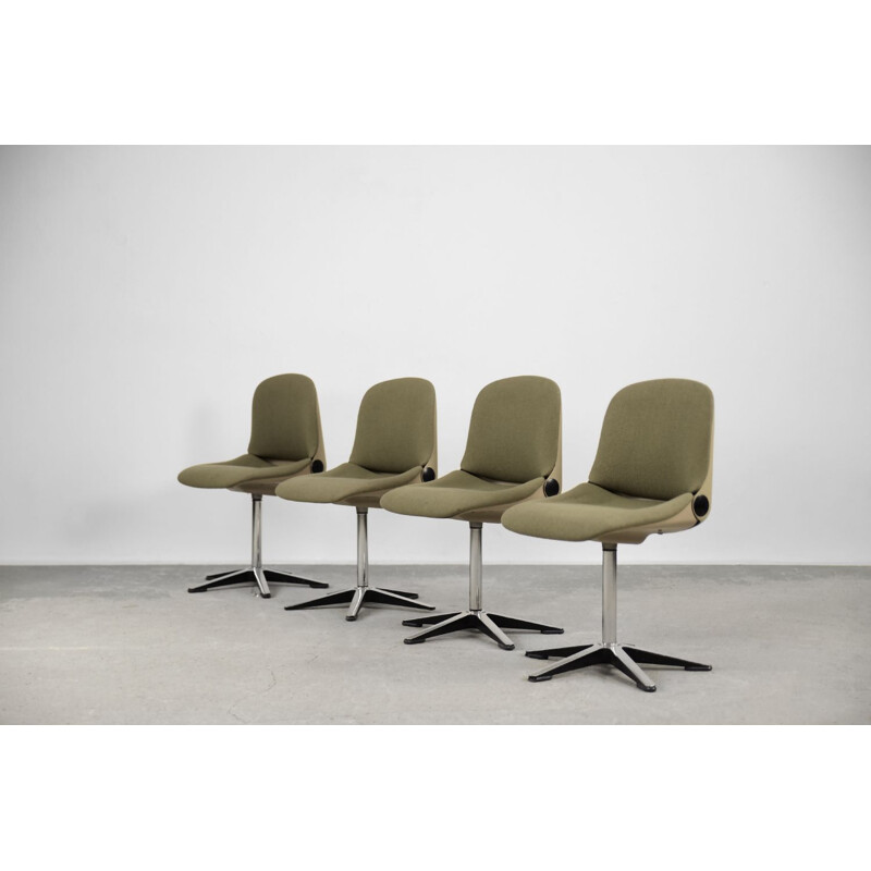 Set of 4 vintage office 232 armchairs by Wilhelm Ritz for Wilkhahn, 1970s