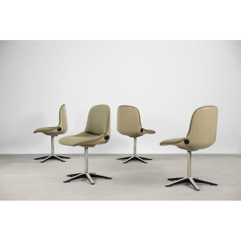 Set of 4 vintage office 232 armchairs by Wilhelm Ritz for Wilkhahn, 1970s