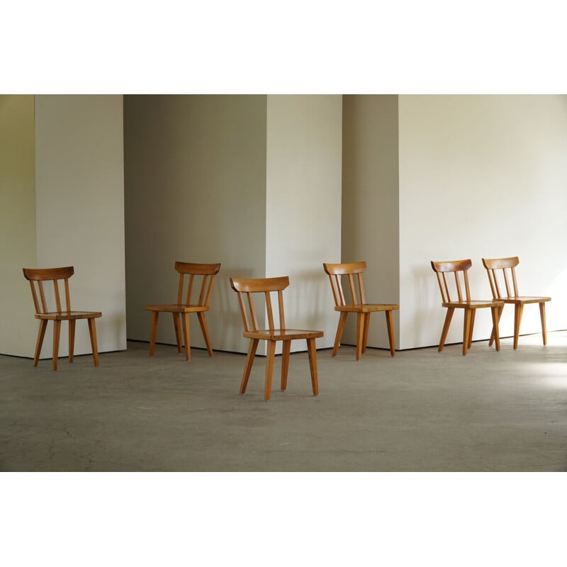 Set of 6 vintage dining chairs by Carl Malmsten for Karl Andersson and Söner, Sweden 1960s