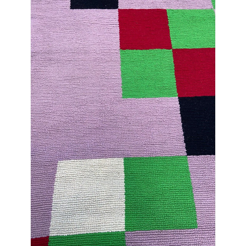 Vintage "Mots croisés" rug by Sonia Delaunay, 1967