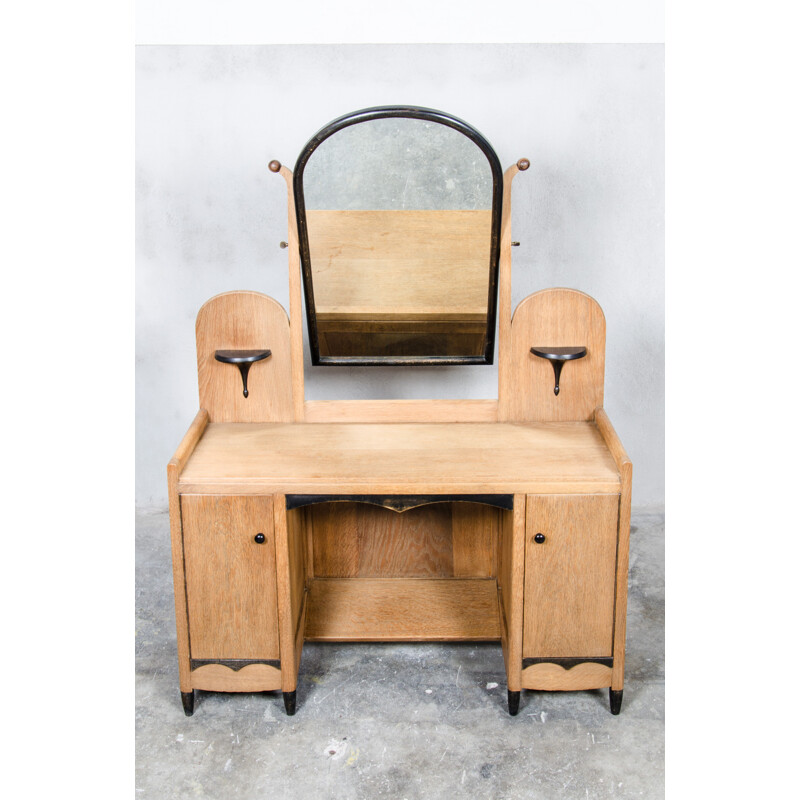 Dutch dressing table in oak with mirror - 1930s