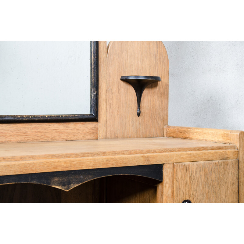 Dutch dressing table in oak with mirror - 1930s