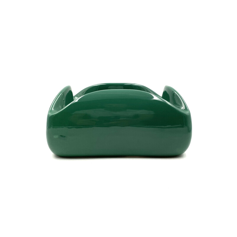 Vintage large green ceramic ashtray by Sicart, Italy 1970s