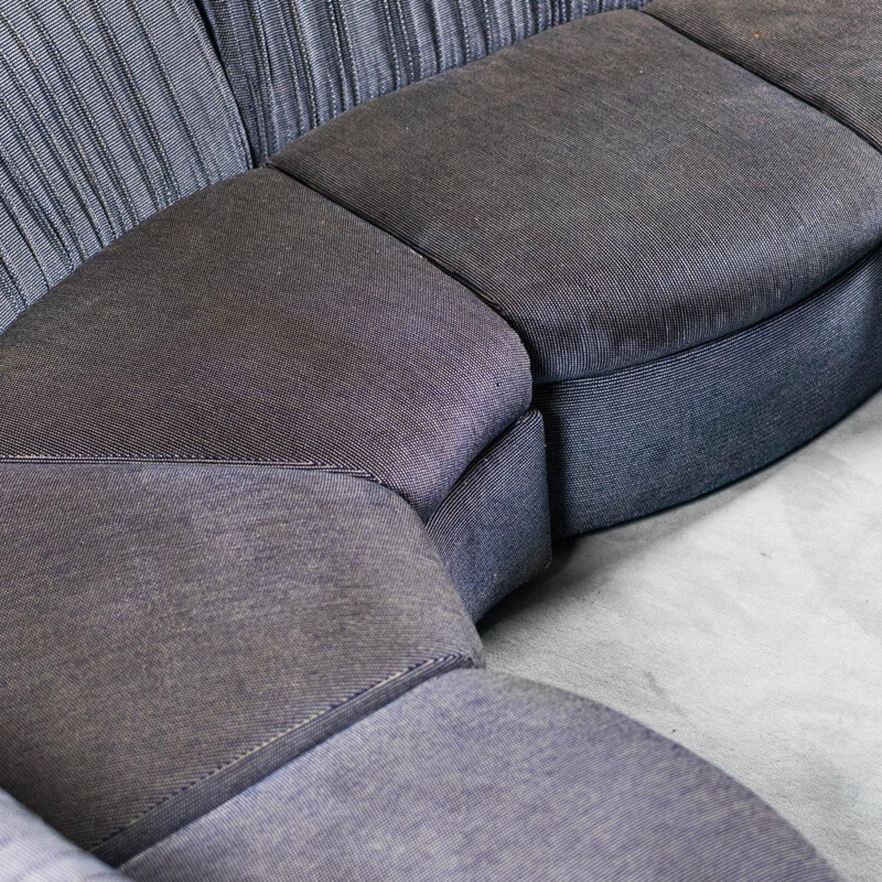 Vintage-Sofa mit 4 Modulen in blauem Stoff, 1970