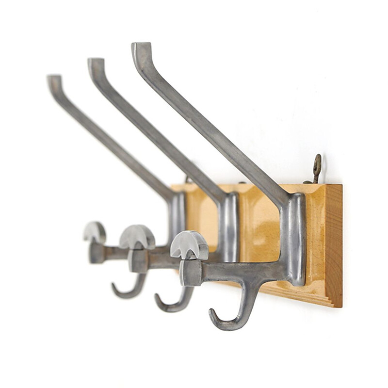 Vintage coat rack with three hooks by Reguitti, 1950s