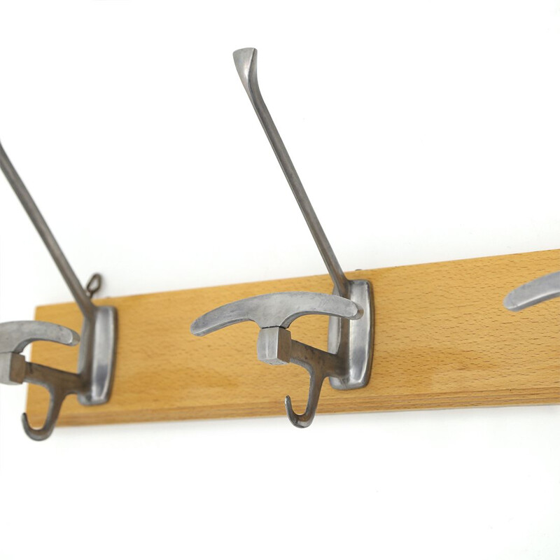 Vintage coat rack with three hooks by Reguitti, 1950s
