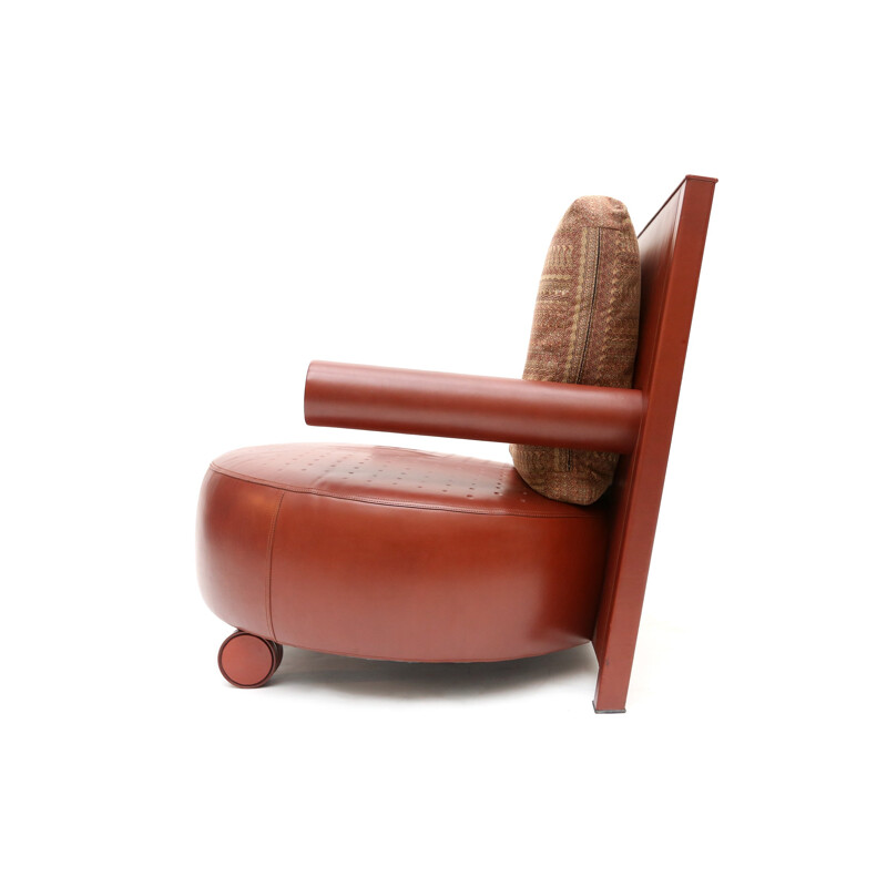 Fauteuil en cuir marron, Antonio CITTERIO - 1970