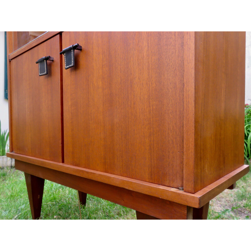 Vintage highboard with sliding glass doors, France 1955