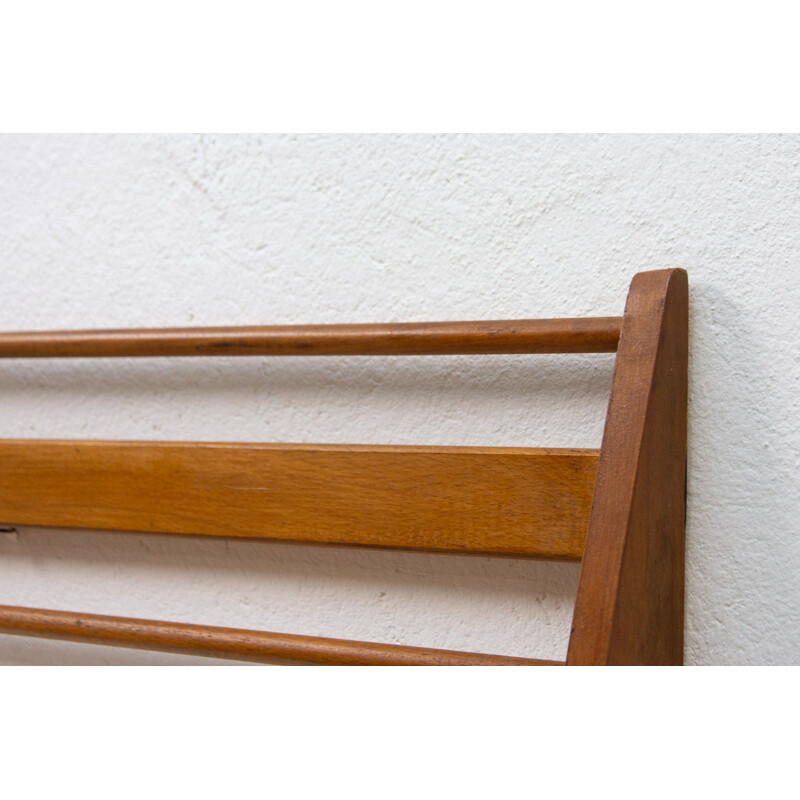 Vintage wooden wall shelf by Krásná Jizba, 1960