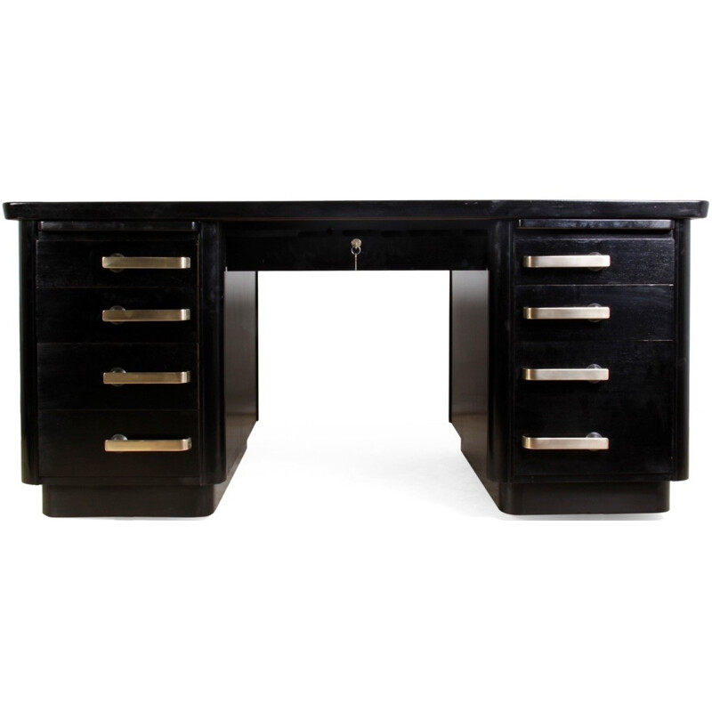 Black British desk in brass - 1950s