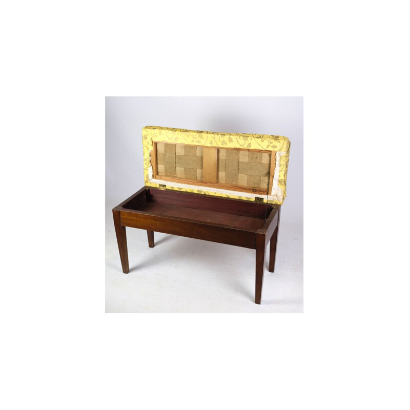 Vintage mahogany piano bench stool, 1910s