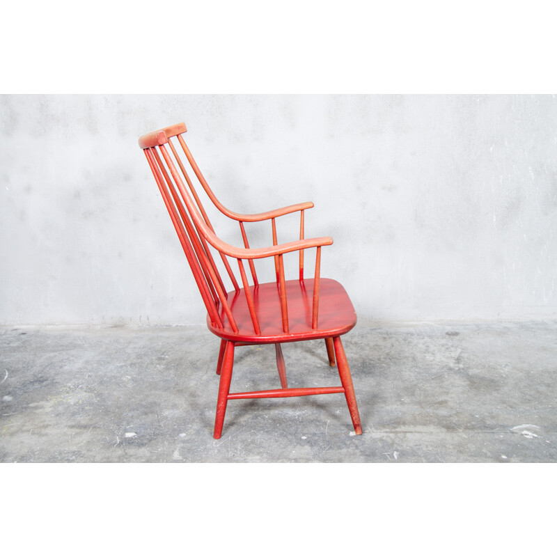 Red Nesto "Grandezza" armchair in birch, Lena LARSSON - 1960s