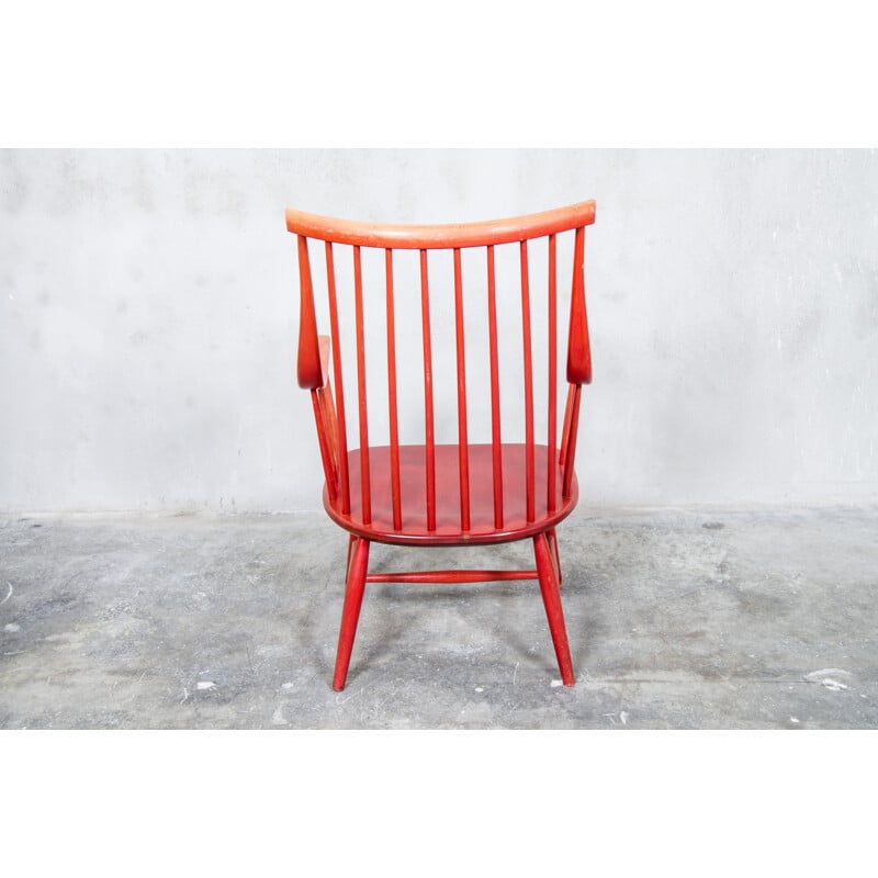 Red Nesto "Grandezza" armchair in birch, Lena LARSSON - 1960s