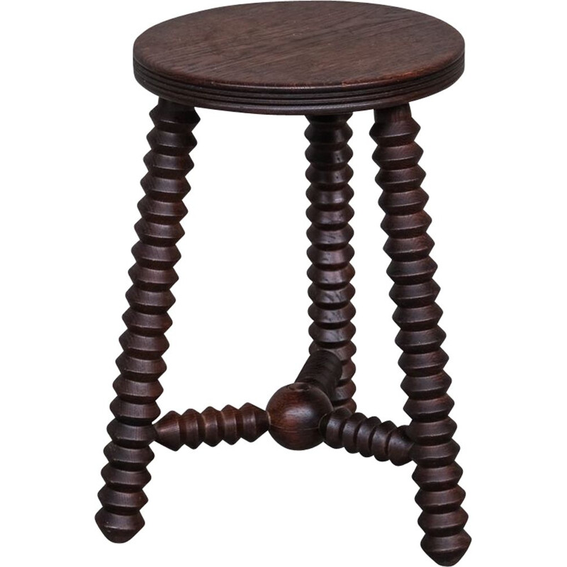 Vintage oak stool, 1940s