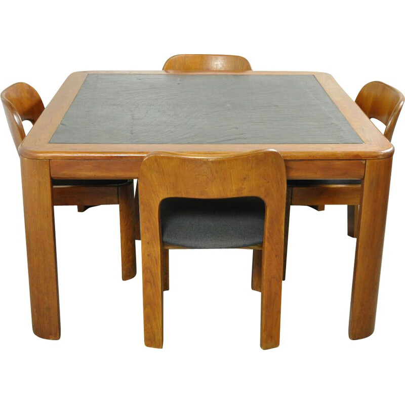 Set da pranzo vintage in legno, 1970