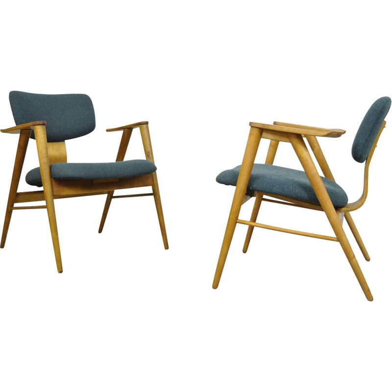 Paar Vintage-Sessel FT14 aus Birke von Cees Braakman für Pastoe, 1955