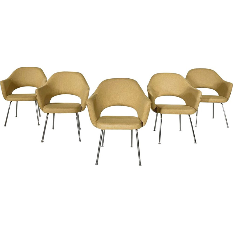 Set of 5 vintage "Conference" armchairs by Eero Saarinen for Knoll, 1950