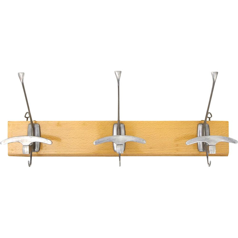 Vintage coat rack with three hooks by Reguitti, 1950s