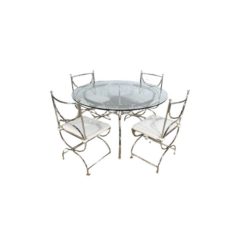 Vintage dining set model Savonarole by Maison Jansen, France 1960