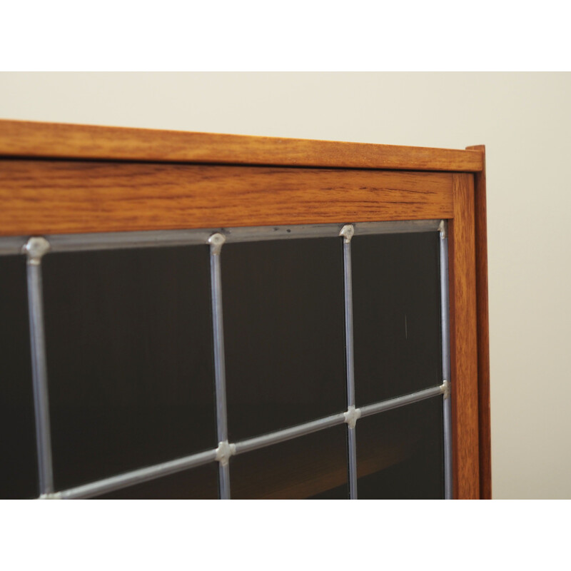 Teak vintage corner display cabinet, Denmark 1970s