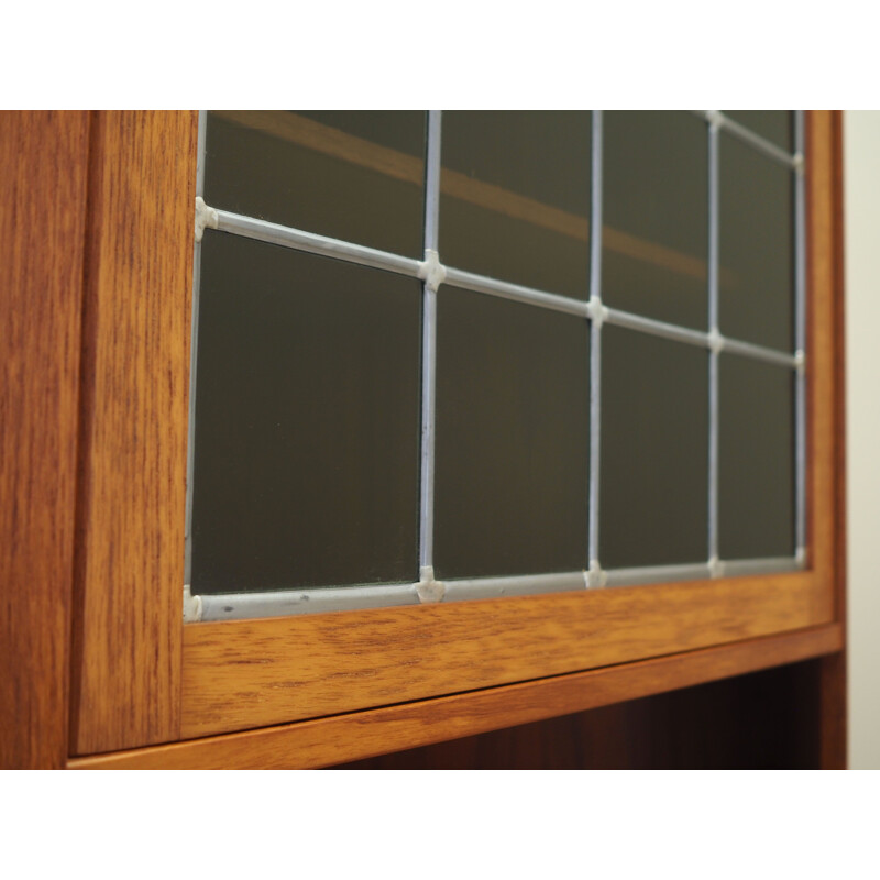 Teak vintage corner display cabinet, Denmark 1970s