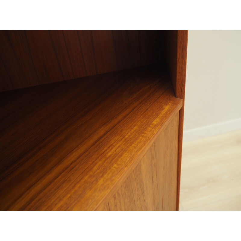 Teak vintage corner display cabinet, Denmark 1970s