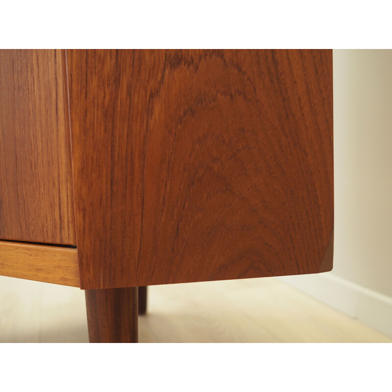 Teak vintage corner display cabinet, Denmark 1970s