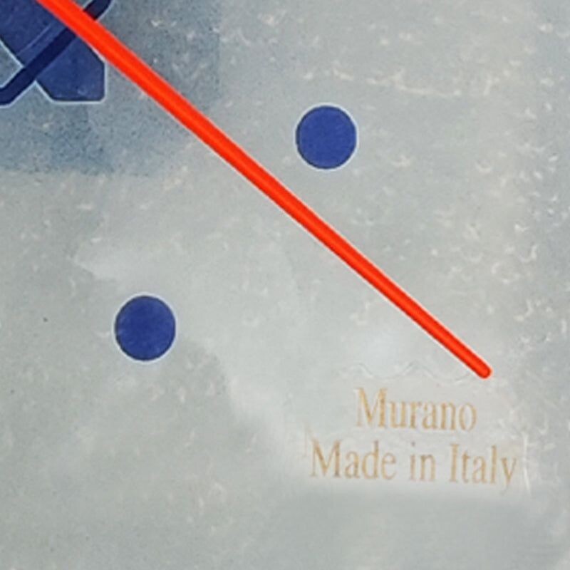 Vintage Murano glazen wandklok van Csc, Italië 1970
