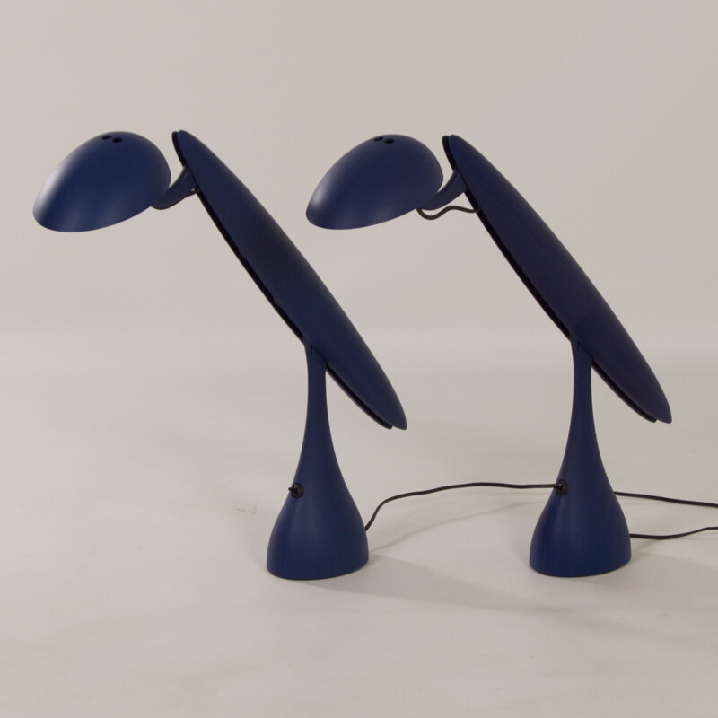 Coppia di lampade da tavolo vintage "Heron" con corpo in nylon e alluminio di Isao Hosoe per Luxo, Norvegia 1990