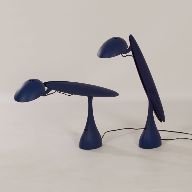Paar Tischlampen "Heron" Vintage Nylon- und Aluminiumgehäuse von Isao Hosoe für Luxo, Norwegen 1990