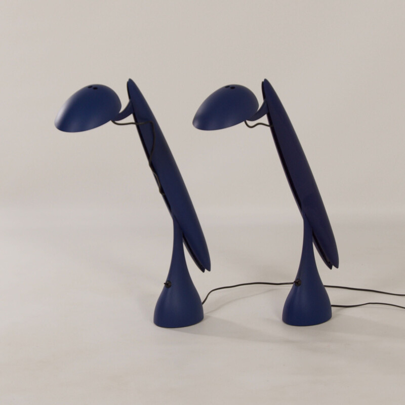 Paire de lampes de table "Heron" vintage corps en nylon et en aluminium par Isao Hosoe pour Luxo, Norvège 1990