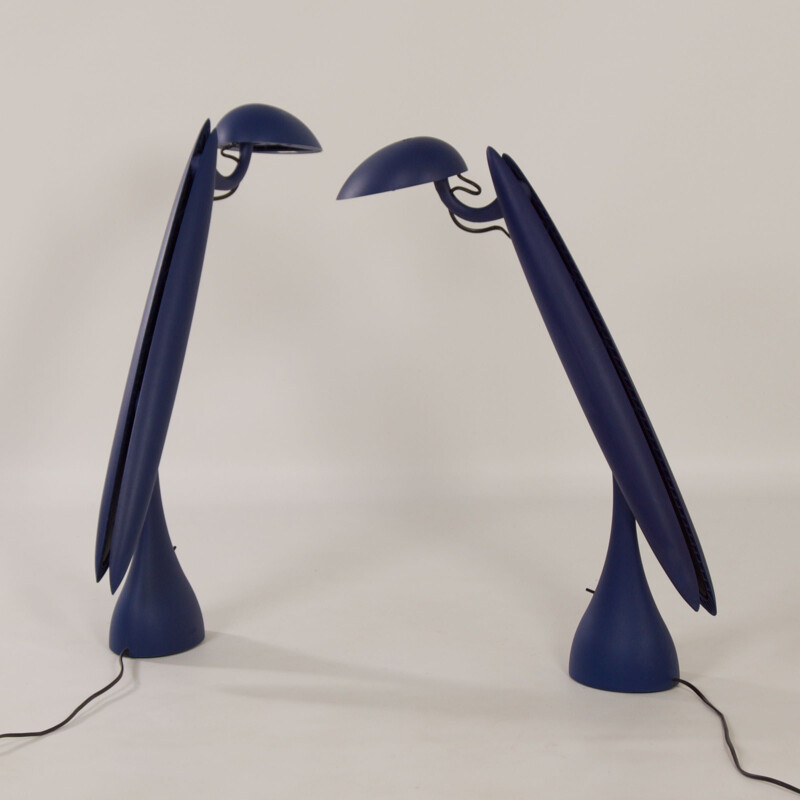 Paar Tischlampen "Heron" Vintage Nylon- und Aluminiumgehäuse von Isao Hosoe für Luxo, Norwegen 1990