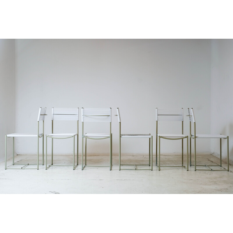 Set of 6 vintage "Spaghetti" chairs in lacquered steel by Giandomenico Belotti for Alias, 1979