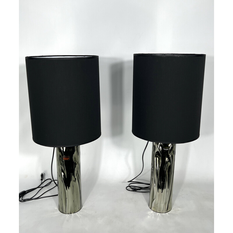 Pair of vintage Murano glass table lamps by Barovier & Toso, Italy 1970s