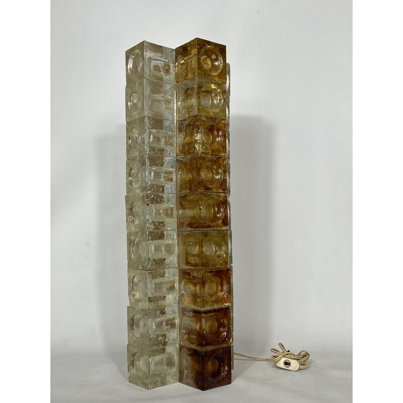 Lampadaire vintage en verre de Murano à 3 pièces, 1970