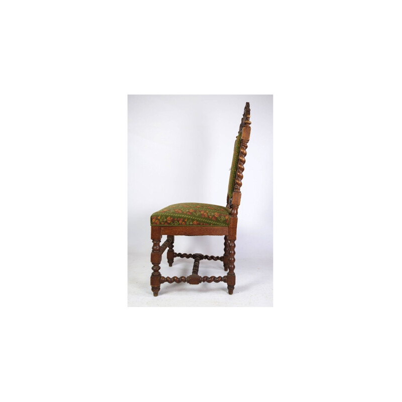 Cadeira de costas altas Vintage em carvalho maciço, 1910