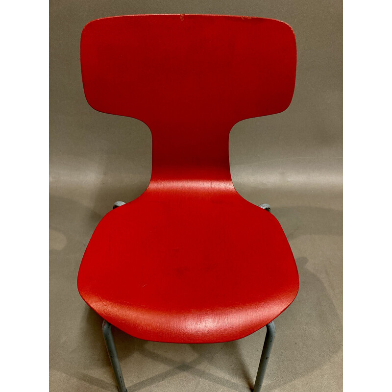 Set of 6 vintage children's chairs by Arne Jacobsen for Fritz Hansen, 1960