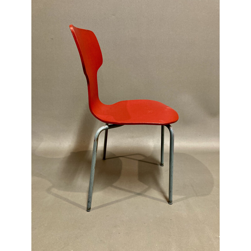 Set of 6 vintage children's chairs by Arne Jacobsen for Fritz Hansen, 1960