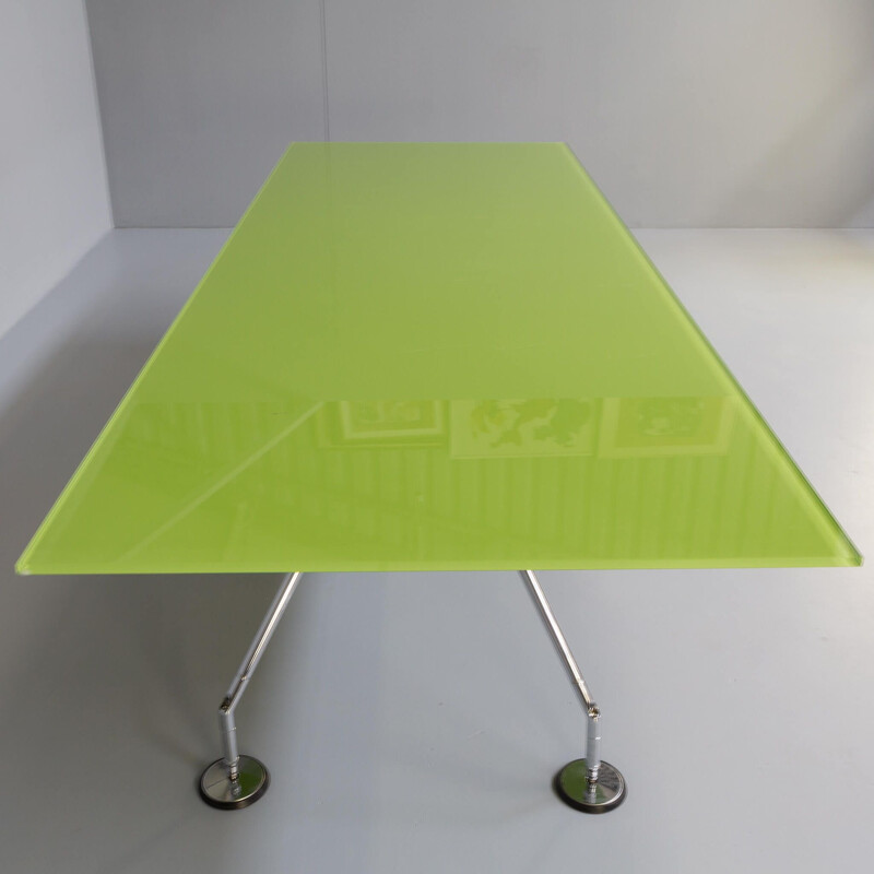 Mesa de secretária de vidro verde de Norman Foster para Tecno