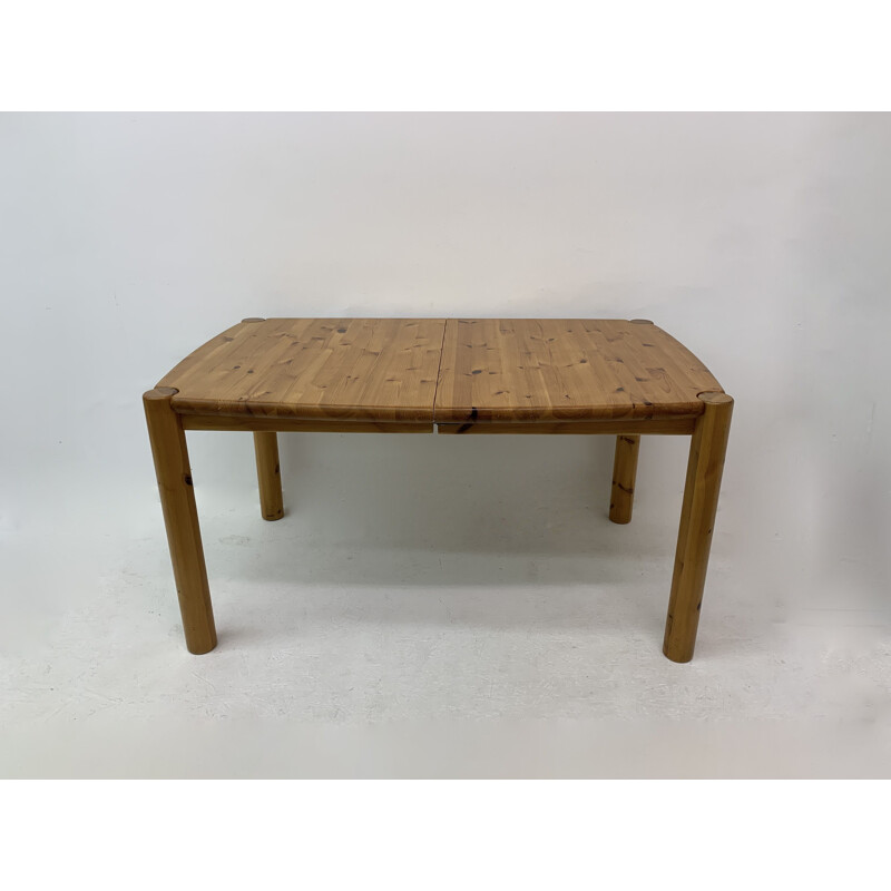 Vintage pine wood dining table by Rainer Daumiller, Germany 1970s