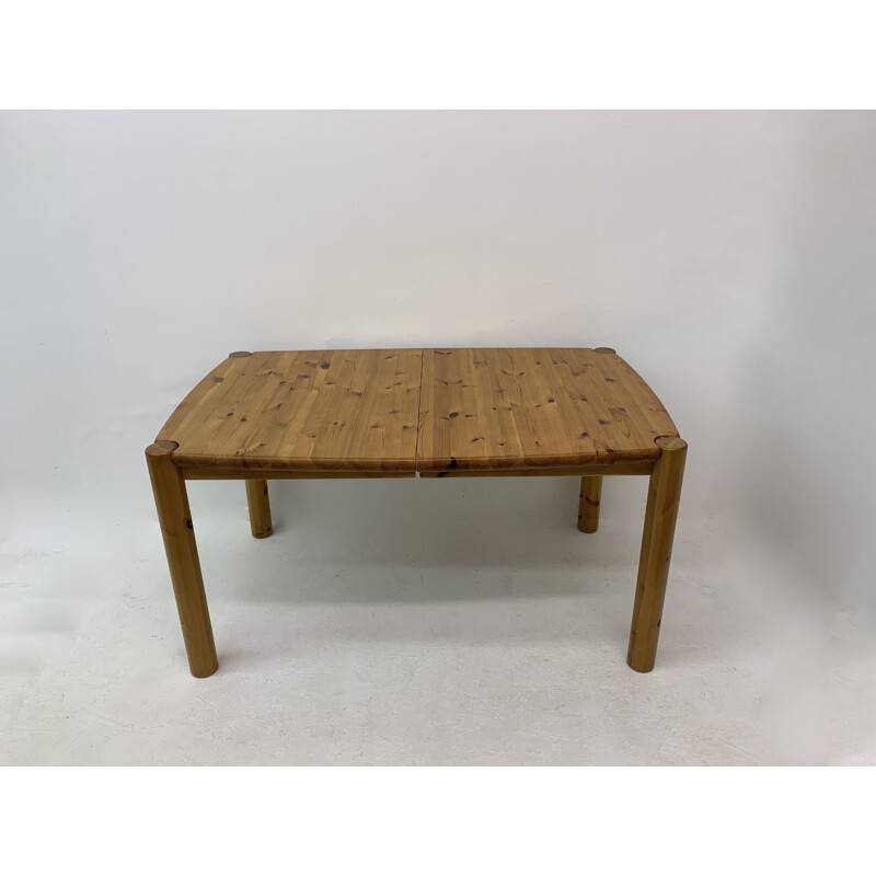 Vintage pine wood dining table by Rainer Daumiller, Germany 1970s