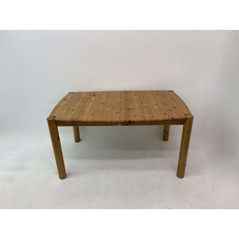 Vintage pine wood dining table by Rainer Daumiller, Germany 1970s