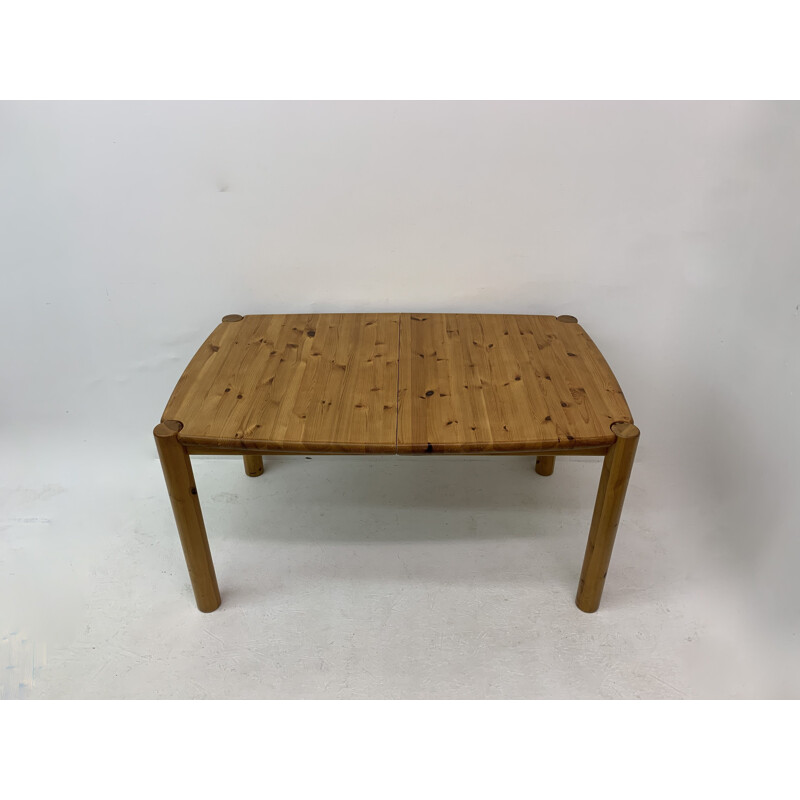 Vintage pine wood dining table by Rainer Daumiller, Germany 1970s