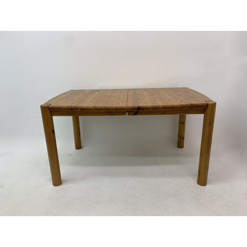 Vintage pine wood dining table by Rainer Daumiller, Germany 1970s