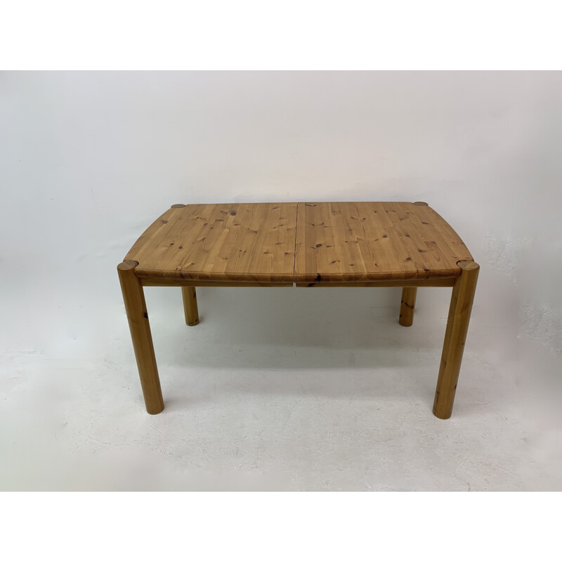 Vintage pine wood dining table by Rainer Daumiller, Germany 1970s