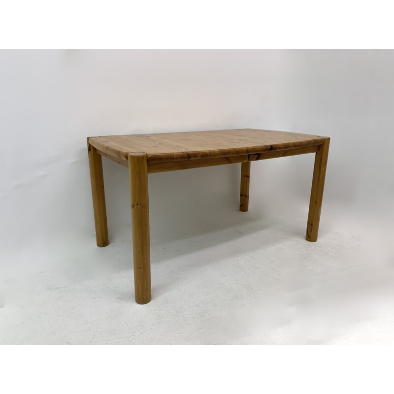 Vintage pine wood dining table by Rainer Daumiller, Germany 1970s