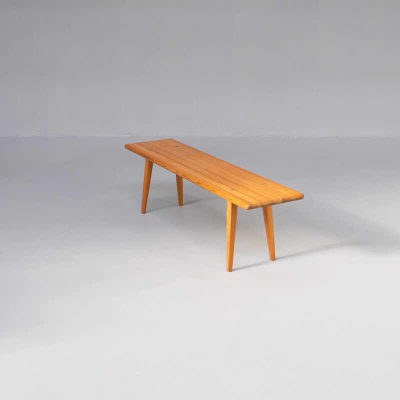 Vintage pine bench by Carl Malmsten for Svensk Fur, 1970s