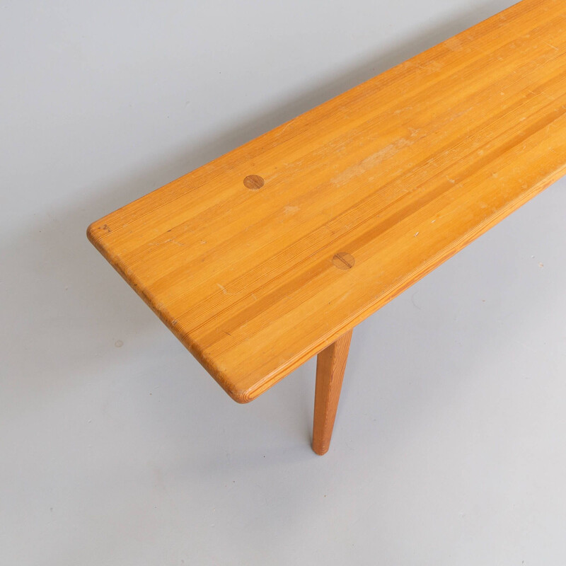 Vintage pine bench by Carl Malmsten for Svensk Fur, 1970s