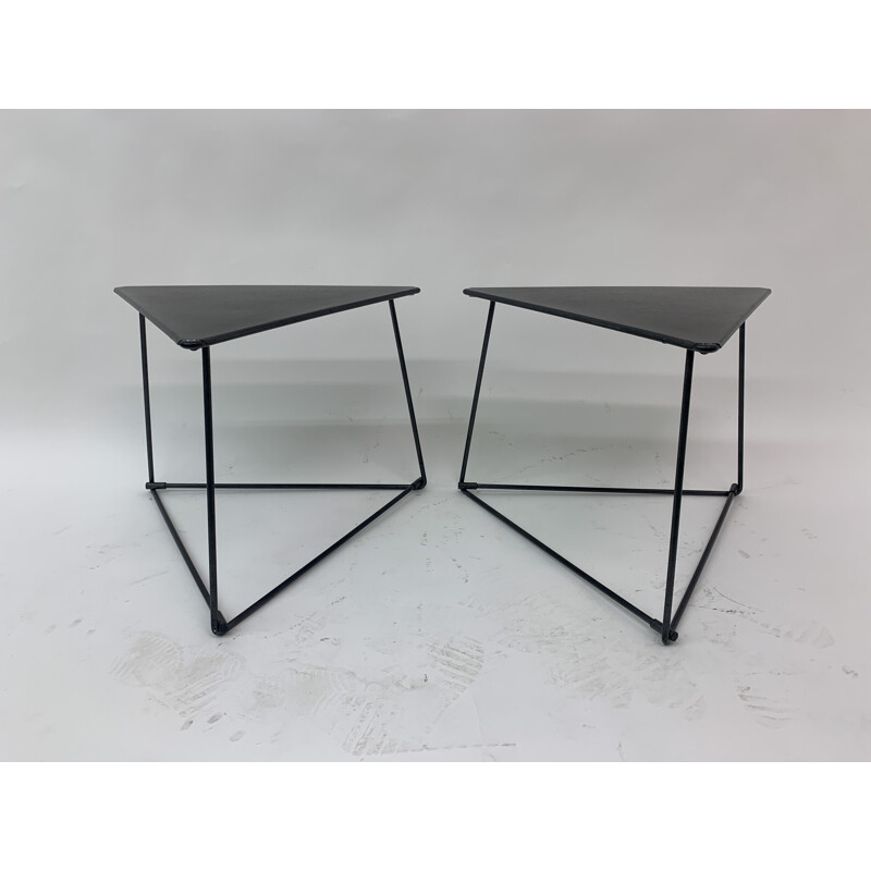 Pair of vintage modernist triangular "Oti" side tables by Niels Gammelgaard for Ikea, 1980s